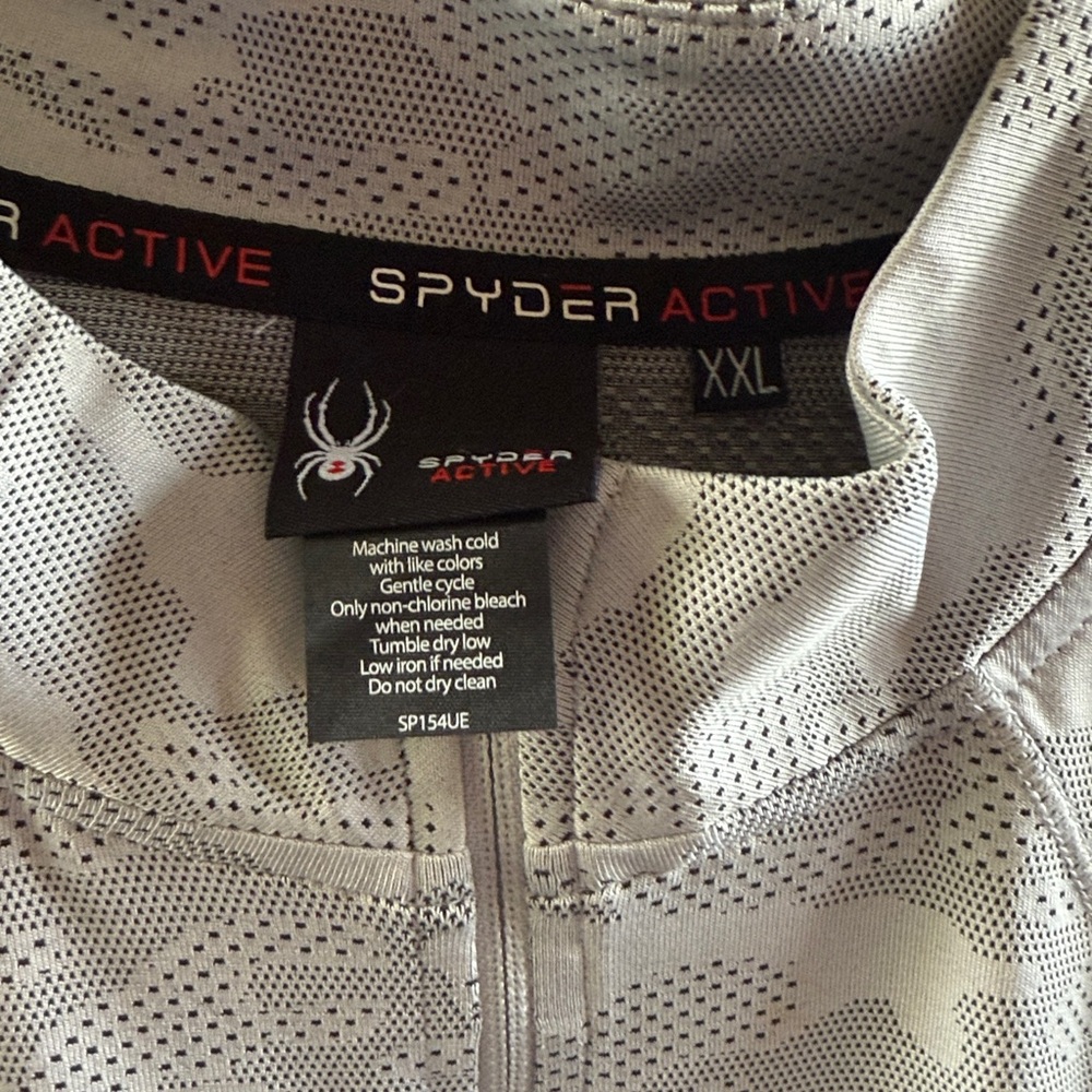 Spyder Active Gray Camo Quarter Zip Top Ladies XXL/TTG EUC - Picture 2 of 5
